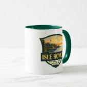 Isle Royale National Park Illustratie Retro Badge Mok (Voorkant rechts)