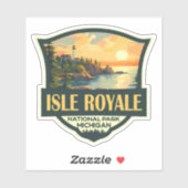 Isle Royale National Park Illustratie Retro Badge Sticker (Vel)