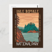 Isle Royale National Park Lake Superior Distress Briefkaart (Voorkant / Achterkant)