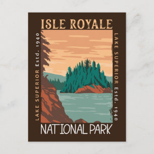 Isle Royale National Park Lake Superior Distress Briefkaart