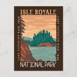 Isle Royale National Park Lake Superior Distress Briefkaart