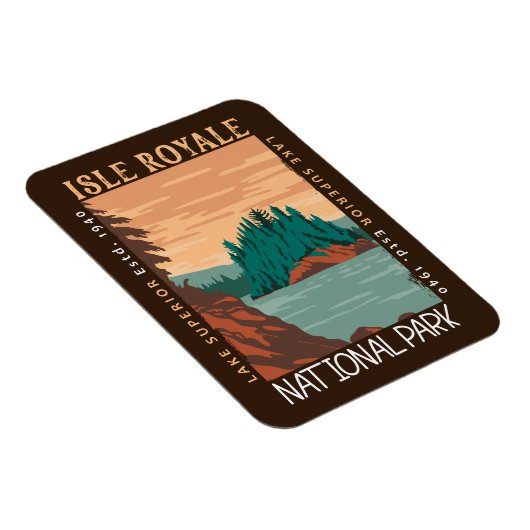 Isle Royale National Park Lake Superior Distress Magneet (Rechterzijde)