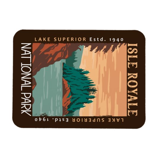 Isle Royale National Park Lake Superior Distress Magneet (Horizontaal)