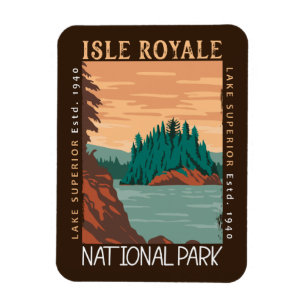 Isle Royale National Park Lake Superior Distress Magneet