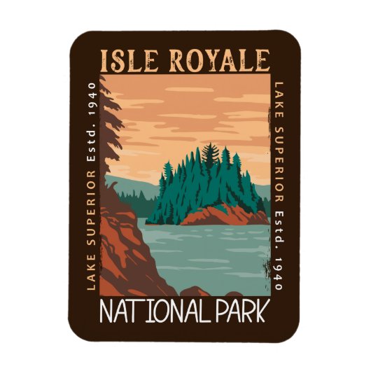 Isle Royale National Park Lake Superior Distress Magneet (Verticaal)