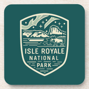 Isle Royale National Park Magical Night Embleem Bier Onderzetter