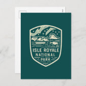 Isle Royale National Park Magical Night Embleem Feestdagenkaart (Voorkant / Achterkant)