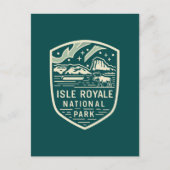 Isle Royale National Park Magical Night Embleem Feestdagenkaart (Voorkant)