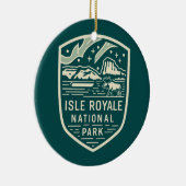 Isle Royale National Park Magical Night Embleem Keramisch Ornament (Rechts)