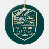 Isle Royale National Park Magical Night Embleem Keramisch Ornament (Voorkant)
