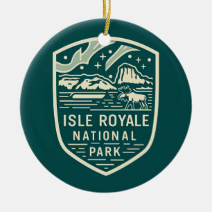 Isle Royale National Park Magical Night Embleem Keramisch Ornament