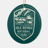 Isle Royale National Park Magical Night Embleem Keramisch Ornament (Links)
