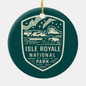 Isle Royale National Park Magical Night Embleem Keramisch Ornament (Achterkant)