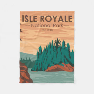 Isle Royale National Park Michigan  Fleece Deken