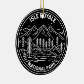 Isle Royale National Park Michigan Monoline Keramisch Ornament (Rechts)