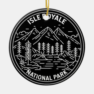Isle Royale National Park Michigan Monoline Keramisch Ornament