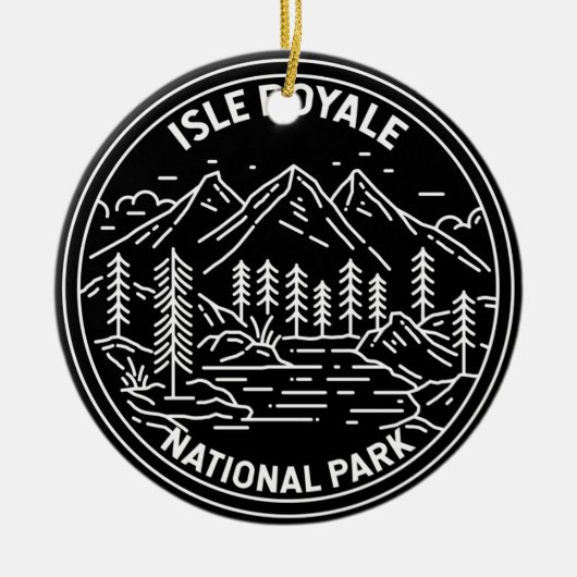 Isle Royale National Park Michigan Monoline Keramisch Ornament (Voorkant)