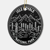 Isle Royale National Park Michigan Monoline Keramisch Ornament (Links)