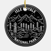 Isle Royale National Park Michigan Monoline Keramisch Ornament (Achterkant)