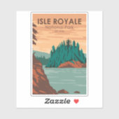 Isle Royale National Park Michigan Retro Sticker (Vel)