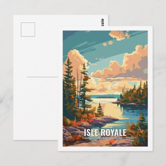 Isle Royale National Park Michigan, Verenigde Stat Briefkaart (Voorkant / Achterkant)