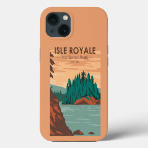 Isle Royale National Park Michigan Vintage iPhone 13 Hoesje