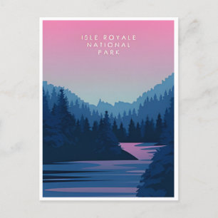Isle Royale National Park Michigan Vintage reizen Briefkaart
