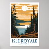 Isle Royale National Park Minimal Travel Poster (Voorkant)