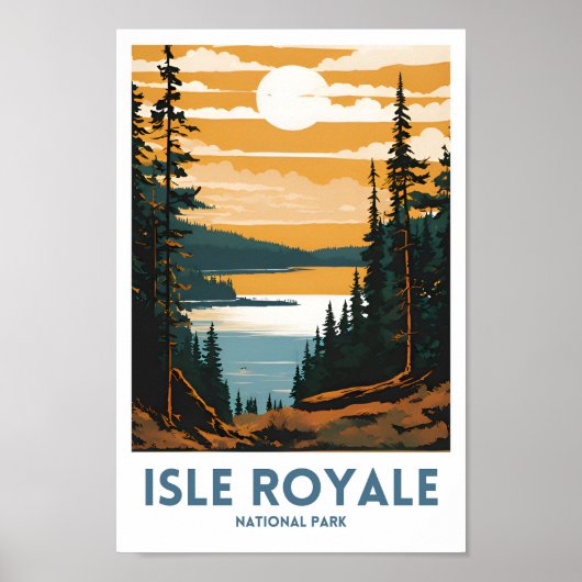 Isle Royale National Park Minimal Travel Poster (Voorkant)