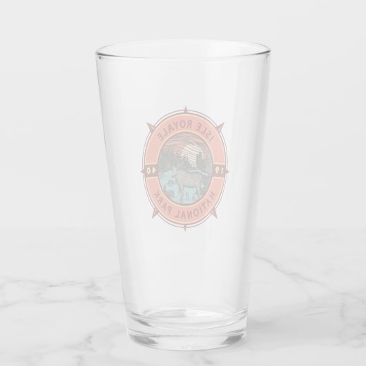 Isle Royale National Park Moose Retro Compass Glas (Achterkant)