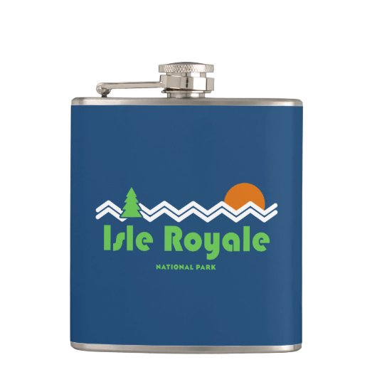 Isle Royale National Park Retro Heupfles (Voorkant)