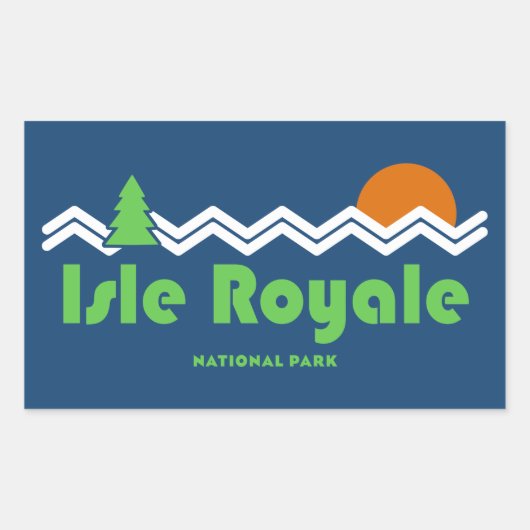 Isle Royale National Park Retro Rechthoekige Sticker (Voorkant)