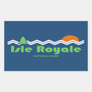 Isle Royale National Park Retro Rechthoekige Sticker