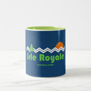 Isle Royale National Park Retro Tweekleurige Koffiemok