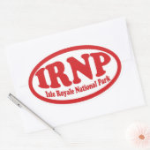 Isle Royale National Park rode ovale sticker (Envelop)