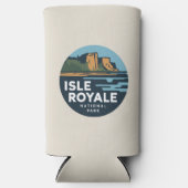 Isle Royale National Park Ronde Reiskunst Seltzer Blikjeskoeler (Voorkant)
