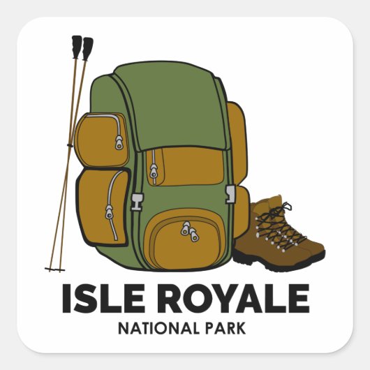 Isle Royale National Park rugzak Vierkante Sticker (Voorkant)