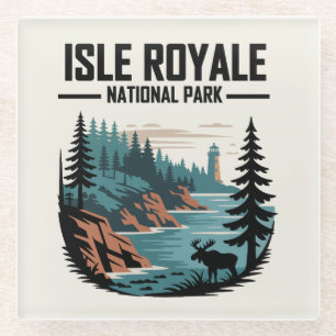 Isle Royale National Park Schilderachtig wildernis Glazen Onderzetter
