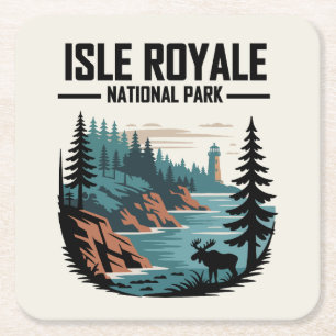 Isle Royale National Park Schilderachtig wildernis Kartonnen Onderzetters