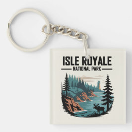 Isle Royale National Park Schilderachtig wildernis Sleutelhanger