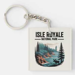 Isle Royale National Park Schilderachtig wildernis Sleutelhanger