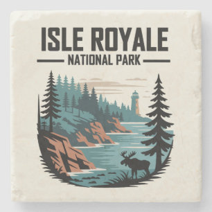 Isle Royale National Park Schilderachtig wildernis Stenen Onderzetter