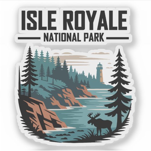 Isle Royale National Park Schilderachtig wildernis Sticker (Voorkant)