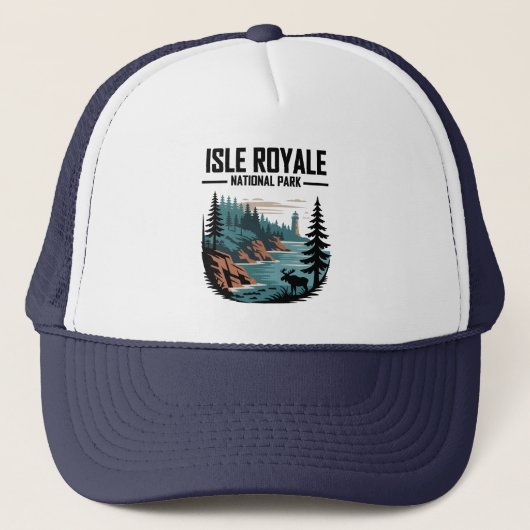 Isle Royale National Park Schilderachtig wildernis Trucker Pet (Voorkant)