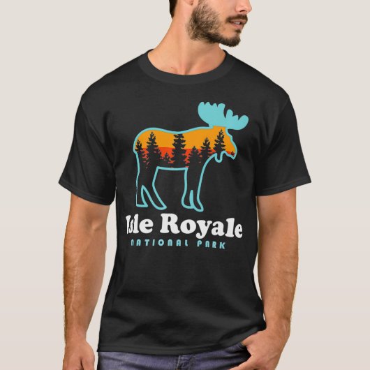 Isle Royale National Park Trail Moose Hiking Trail T-shirt (Voorkant)