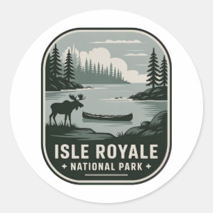 Isle Royale National Park Vintage Badge Ronde Sticker