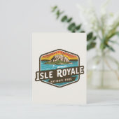Isle Royale National Park Vintage Emblem Briefkaart (Staand voorkant)