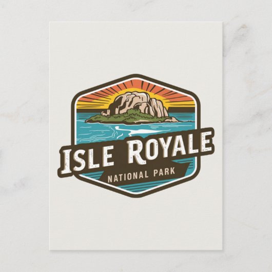 Isle Royale National Park Vintage Emblem Briefkaart (Voorkant)