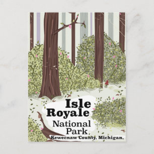 Isle Royale National Park vintage reisposter Briefkaart