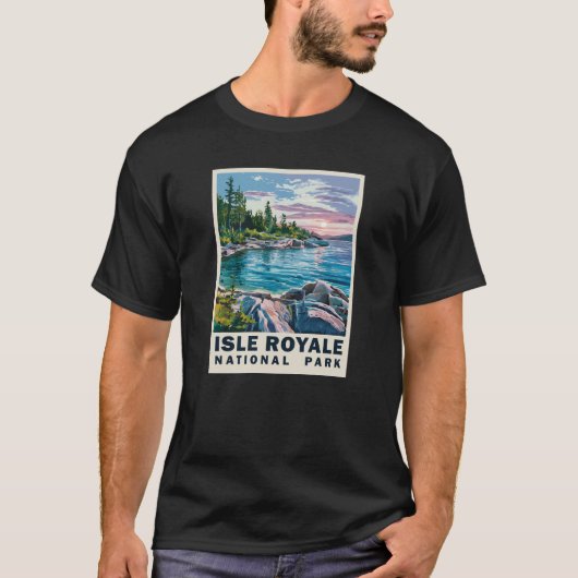 Isle Royale National Park Waterverf  Kunst T-shirt (Voorkant)